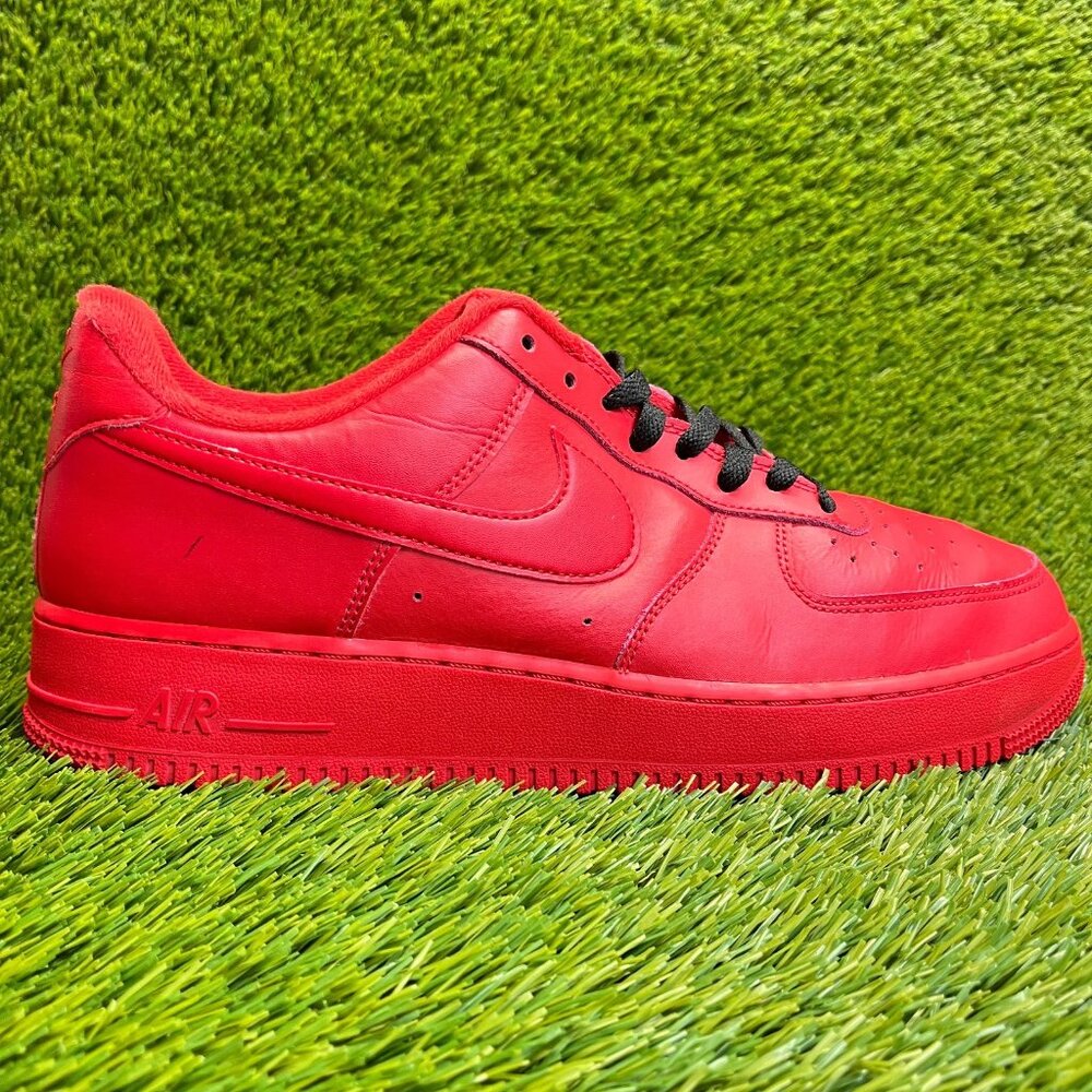 Nike Air Force 1 ‘07 LV8 Low Mens Size 11.5 Red Athletic Leather Shoes Sneakers